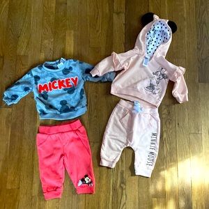 LOT Disney Baby 3/6M outfits, Mickey and Minnie pants and sweaters